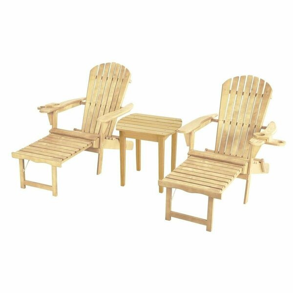 Bold Fontier Oceanic Collection Outdoor Bistro Adirondack Chaise Lounge Foldable Chair Set  Pc. BO4239683